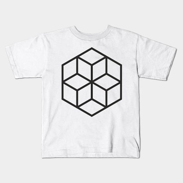 q-bert pattern cube box Kids T-Shirt by goatboyjr